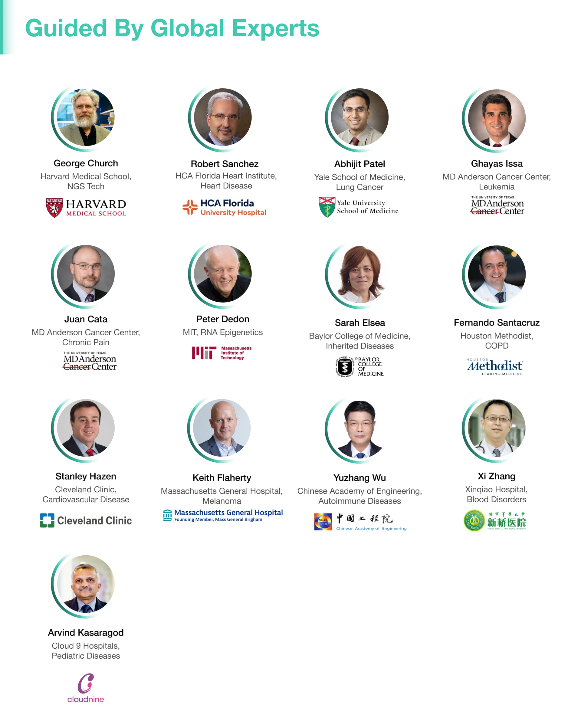 Guided By Global Experts - Advisory board of world-class clinicians, researchers, and innovators